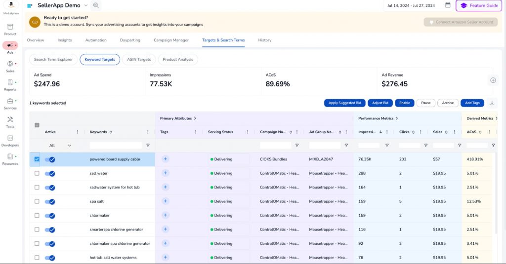 Sellerapp demo